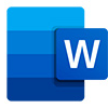 microsoft word logo in blue with white letter W